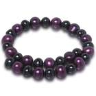 Sterling with Plum and Deep Purple Pearl Bracelet