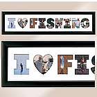 I Heart Fishing Collage Photo Frame