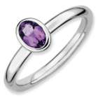Sterling Silver Oval Amethyst Ring