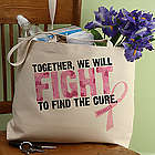 Personalized Pink Ribbon Breast Cancer Awareness Tote Bag