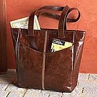Lightweight Leather Travel Tote
