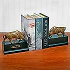 Wall Street Charging Bull Brass Bookends