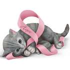 Breast Cancer Support Kitten Figurine: Paws For Hope