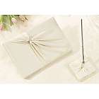 Ivory Sash Wedding Guest Book and Pen Set