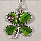 Four Leaf Clover Necklace with Ladybug