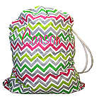 Pink and Lime Chevron Personalized Laundry Bag