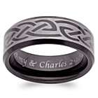 Men's Engraved Blackened Tungsten Celtic Band