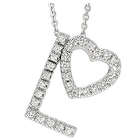 14k Diamond Combo Love Heart Charm Necklace