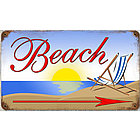 Beach Arrow Metal Sign