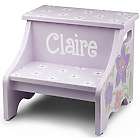 Hand Painted Purple Flower Step Stool