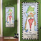 Personalized Rustic Snowman Hanging Canvas