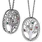 Sterling Silver Birthstone Family Tree Pendant