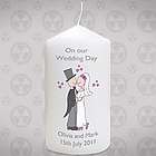Personalized Cartoon Bride and Groom Candle