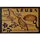 Aruba Map Leather Photo Album in Natural