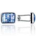 Mosaic Mother of Pearl Silver Plated Cufflinks