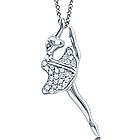 Cubic Zirconia Sterling Silver Dancing Ballerina Necklace