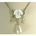 White Rosette Necklace