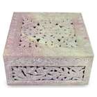Floral Garland Soapstone Jewelry Box