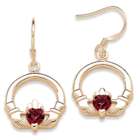 January Birthstone Claddagh Earrings