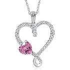 Pink and White Sapphire Pendant in Sterling Silver