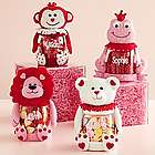Personalized Valentine Plush Character Treat Candy Jars