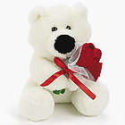 Plush Polar Bear with Roses