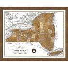 Old Map of New York Framed Print
