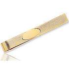 Engravable 14K Yellow Gold Linear Style Carved Tie Bar