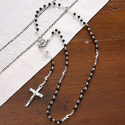 Boy's Personalized Black Onyx Rosary