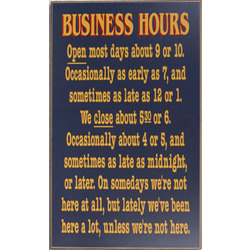 business hours sign this beautifully hand finished sign is made right ...