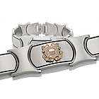 Men's Gold and Stainless Steel US Coast Guard Bracelet