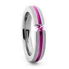 Titanium & Pink Sapphire Stackable Ring