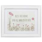 Bless This Home and All Who Enter Here Framed Floral Print