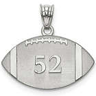 Custom 14K White Gold Football Pendant with Number and Name