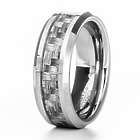 Men's Carbon Fiber Inlay Tungsten Ring