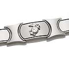 Men's Sterling Silver and Stainless Steel US Marines Bracelet