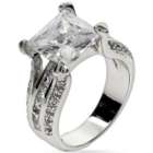 Elegant Princess Cut Cubic Zirconia Engagement Ring