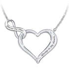Engraved Heart Necklace for Niece with Swarovski Crystals