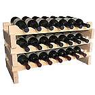 Wooden 21 Bottle Scalloped Kitchen Storage Wine Rack