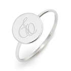 Personalized Initial Round Silver Ring
