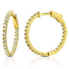 Gold-Plated Cubic Zirconia Inside-Out Hoop Earrings