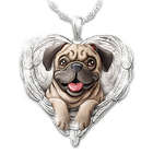 Pugs are Angels Heart-Shaped Pendant