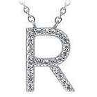 Cubic Zirconia Sterling Silver Initial Letter Pendant