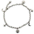Sun, Moon, and Stars Anklet in Sterling Silver