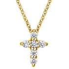 Gold Plated Sterling Silver Cubic Zirconia Cross Neclace