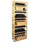 Wood 90 Bottle Baker Style Bottle & Case Wine Cellar Storage Rack