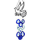 Recycled Glass Peace Chimes with Dove Topper