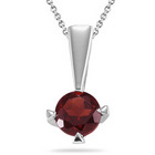 1.00 Cts Garnet Solitaire Pendant in Silver