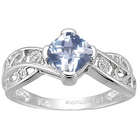 Aquamarine & Diamond Ring in 14K White Gold