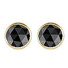 0.5 Ct Round Black Diamond Stud Earrings in 14K Yellow Gold
